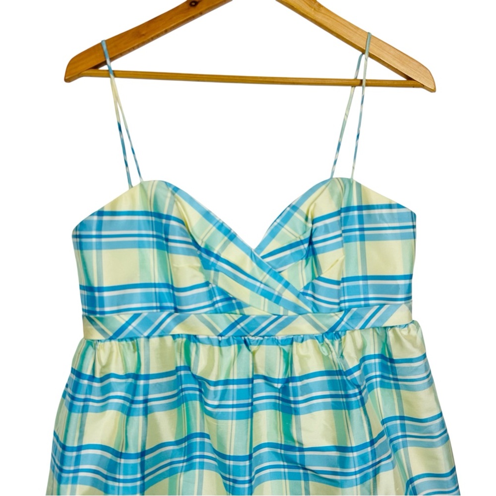 Alfred Angelo Y2K Plaid Silk Sweatheart Neckline Picnic Formal Mini Dress 8 - Picture 3 of 8